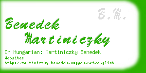 benedek martiniczky business card